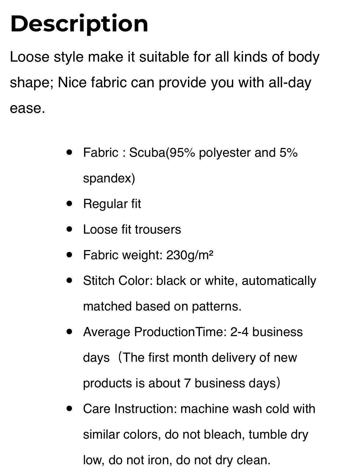 Men’s Loose Harem Pants Scuba Fabric Sizes S-5XL