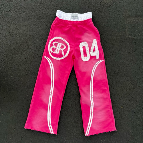 PINK DOUBLE LAYER SWEATPANTS
