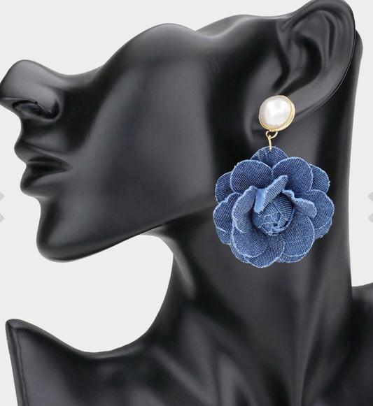Pearl Denim Earring