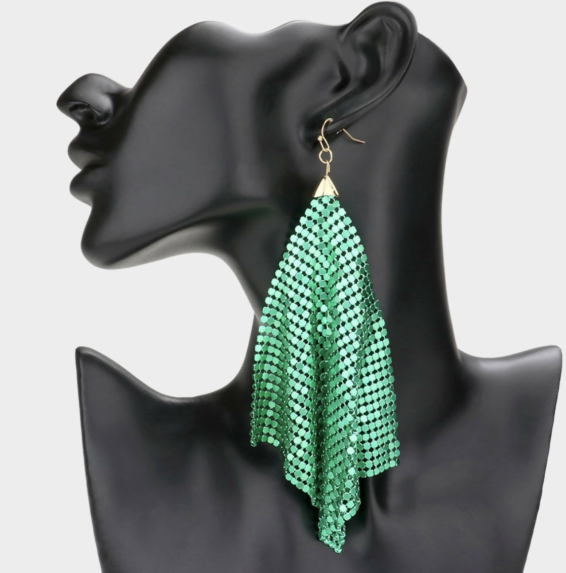 Green Mesh Earring