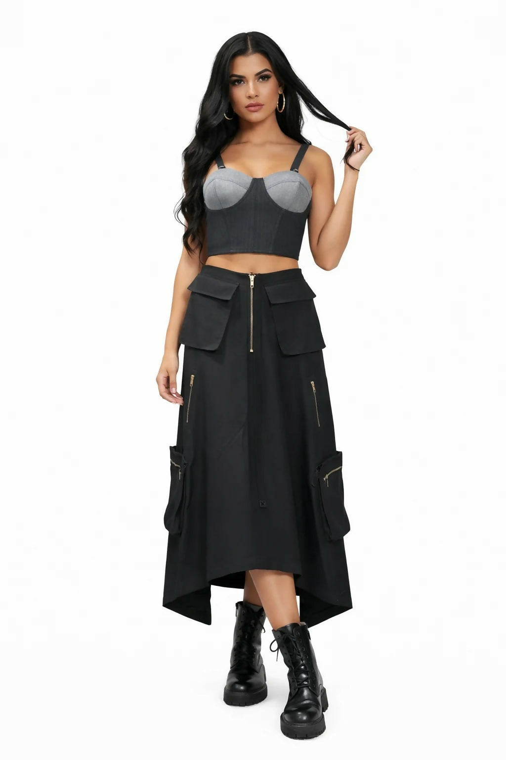 The Bustier Top & Cargo Skirt Two-Piece Set