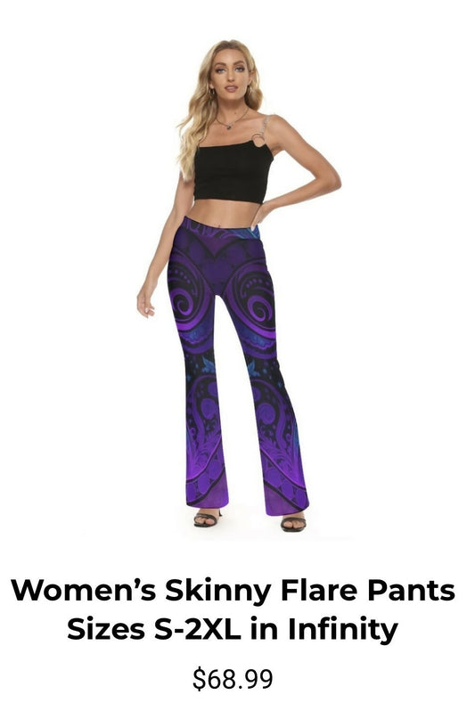 Women’s Skinny Flare Pants Sizes S-2XL