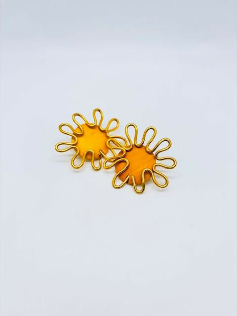 STARFISH EARRINGS - MUSTARD