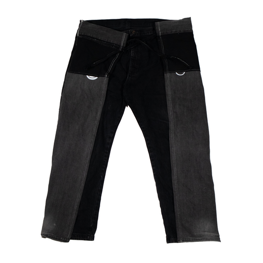 Black Denim Wrap Pants