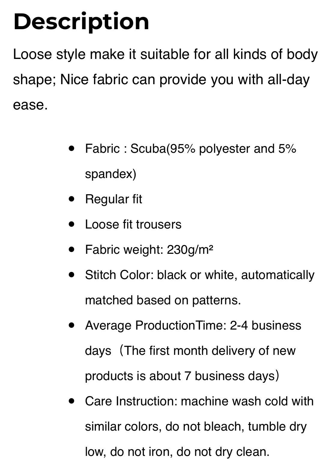 Men’s Loose Harem Pants Scuba Fabric Sizes S-5XL