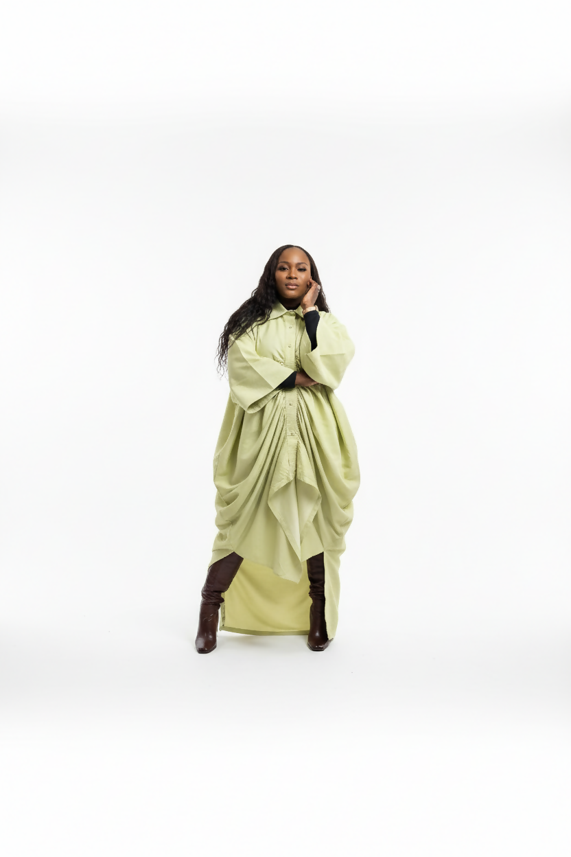 The Matcha Sculpt Shrit Dress