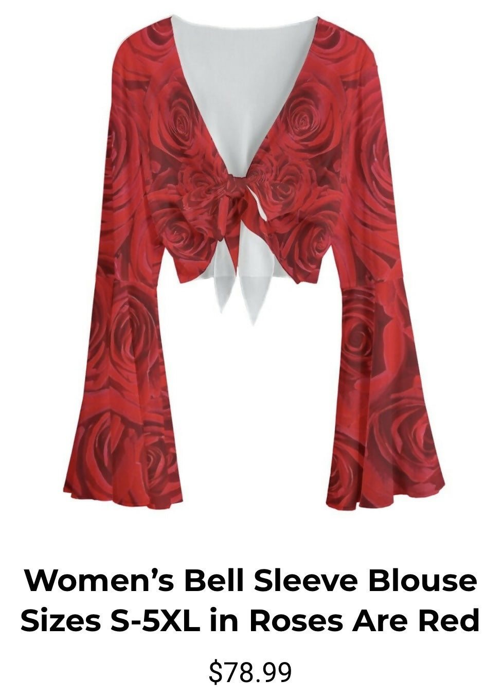 Women’s Bell Sleeve Sheer Chiffon Blouse Sizes S-5-XL