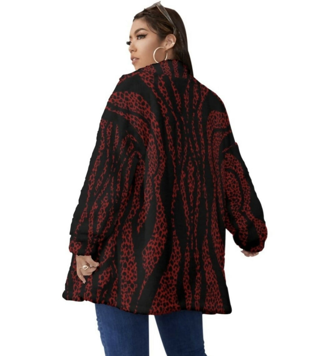 Unisex Borg Fleece with Stand-up Collar Coat with Zipper Sizes L-5XL