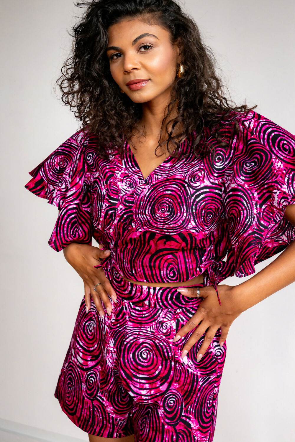 Wrap Blouse Entebbe - butterfly sleeves