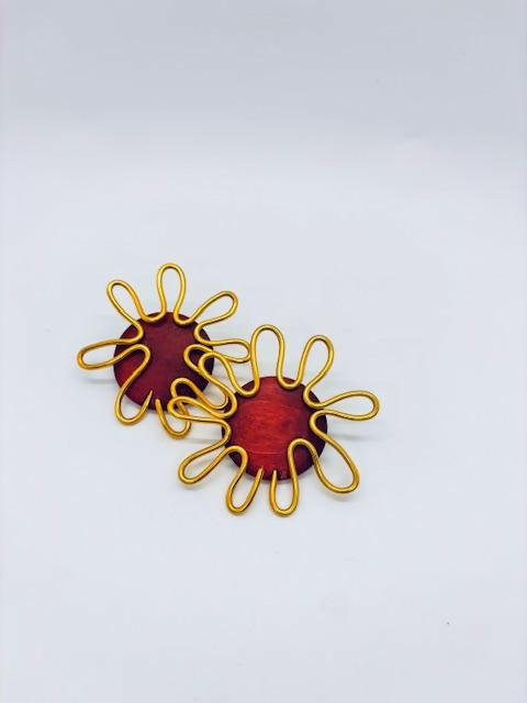 STARFISH EARRINGS - BURGUNDY