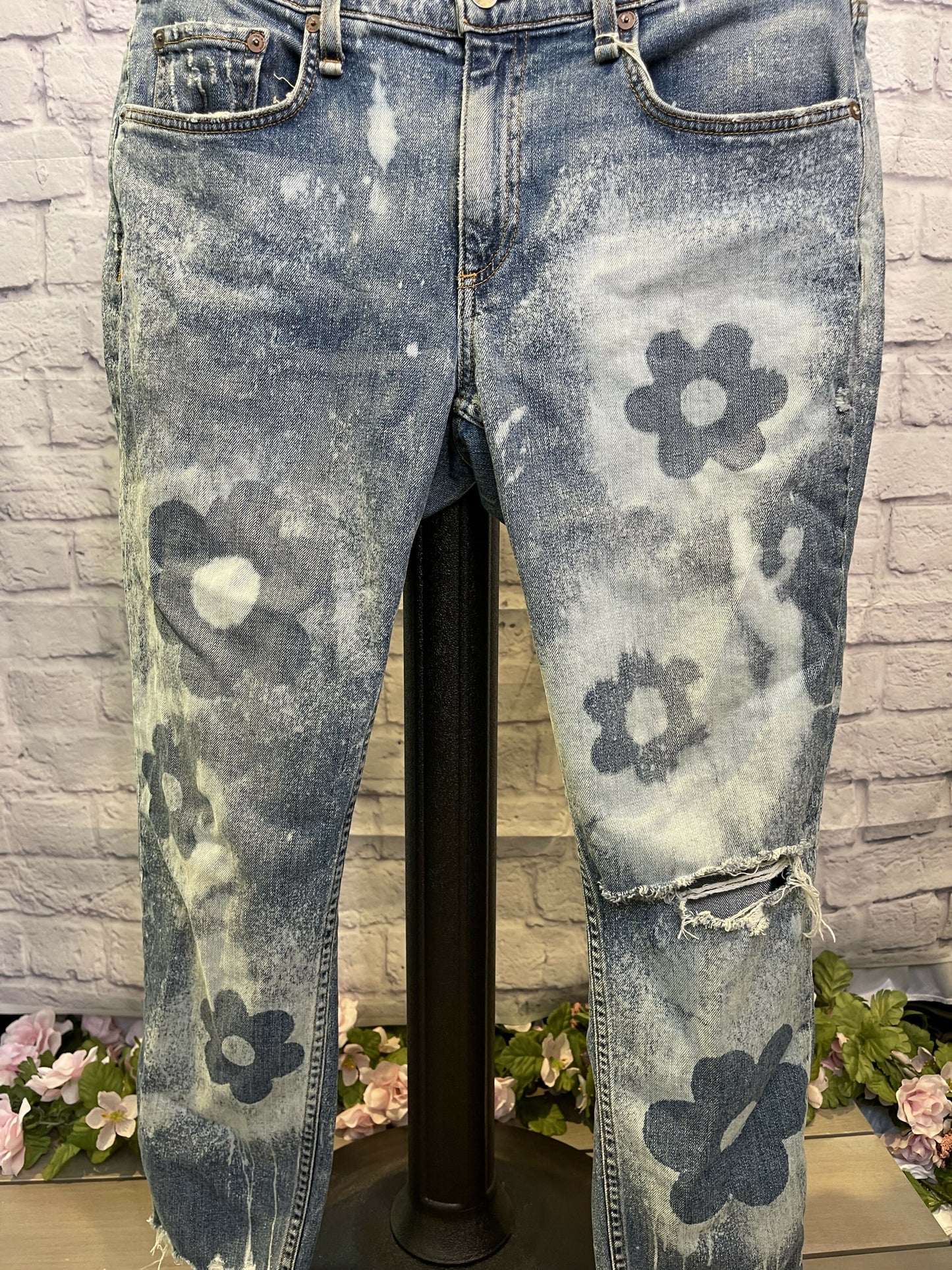 Denim Jean with flower removal color