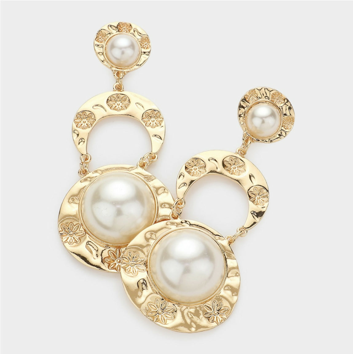 Gold & Pearl Statement Earring