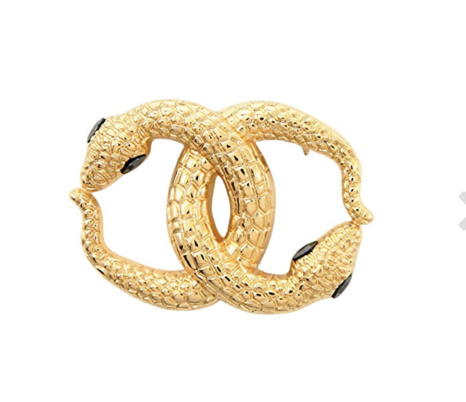 Snake Double C Brooch