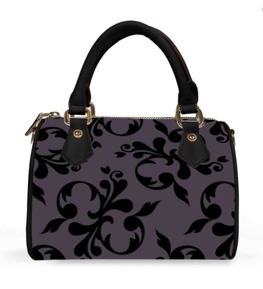 Classic Barrel-Shaped PU Leather Handbag