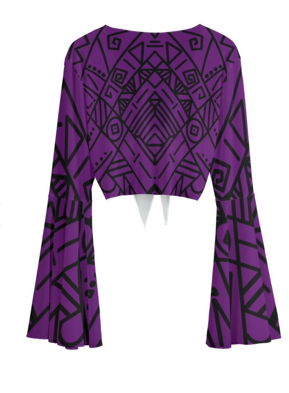 Chiffon Bell Sleeve Blouse with Tie Sizes S-5XL in The Sahara