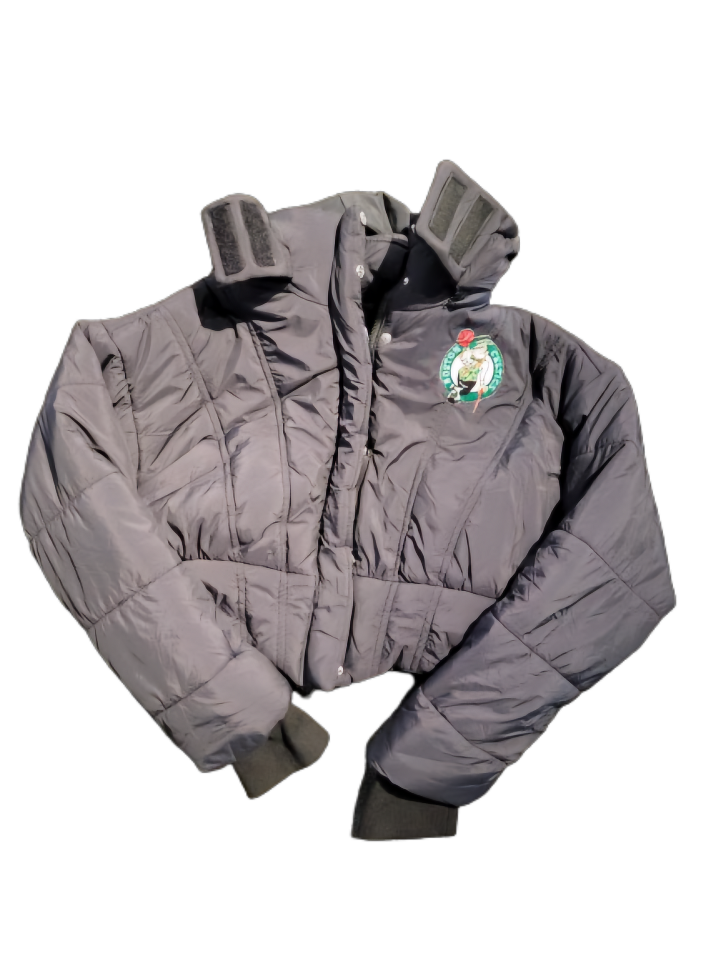 Cropped Celtics Puffer Jacket