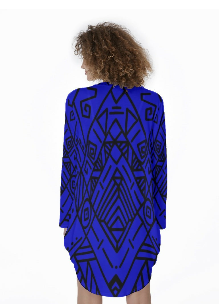 Casual Loose Long Sleeve Dress Sizes S-5XL in The Sahara