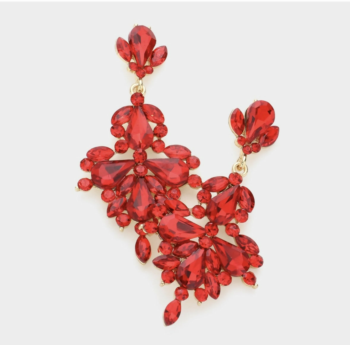 Red Crystal Dangle Earring
