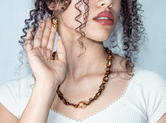 Seashells and gold Necklace set