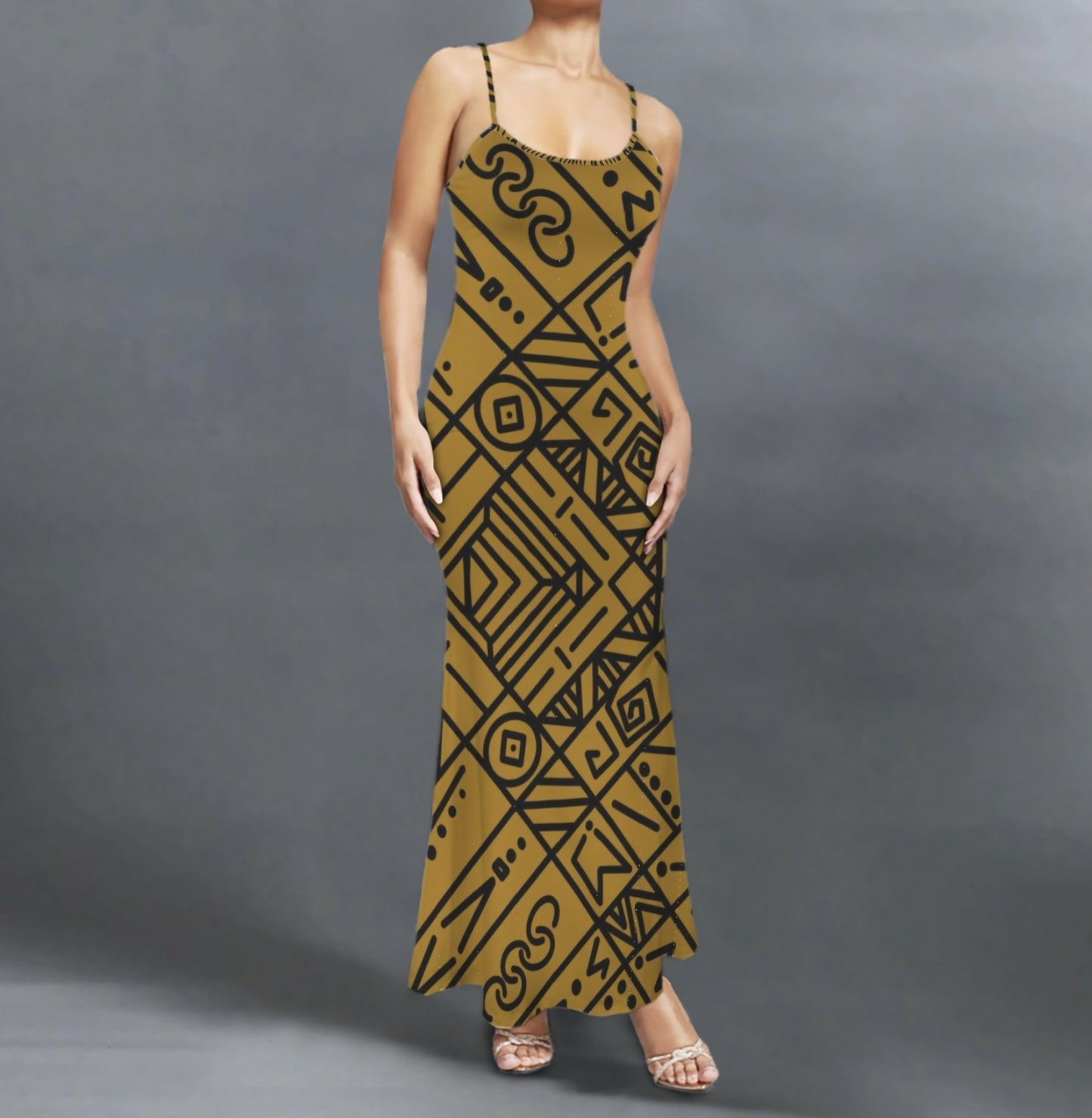 Stretchy Maxi Dress Sizes S-5XL in The Sahara