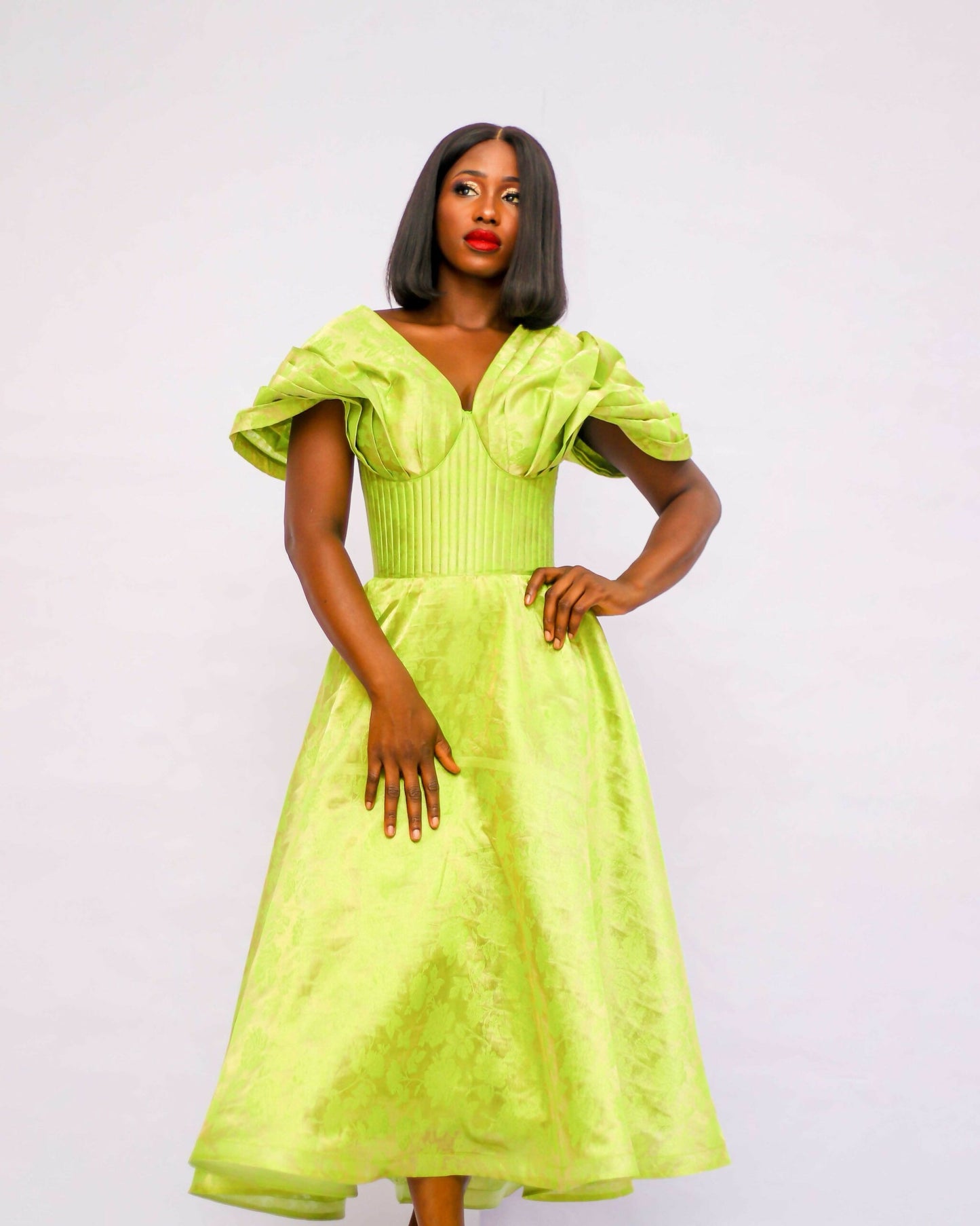 Verdella Jacquard Corset Dress
