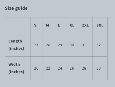 Crowned Chaos Logo Sweatshirt Size Guide