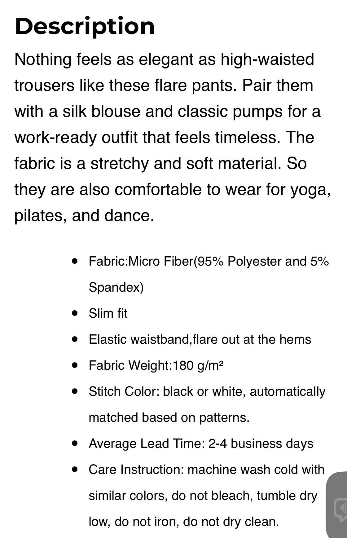 Women’s Skinny Flare Pants Sizes S-2XL