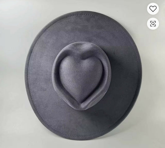 Felt Heart Wide Brimmed Fedora
