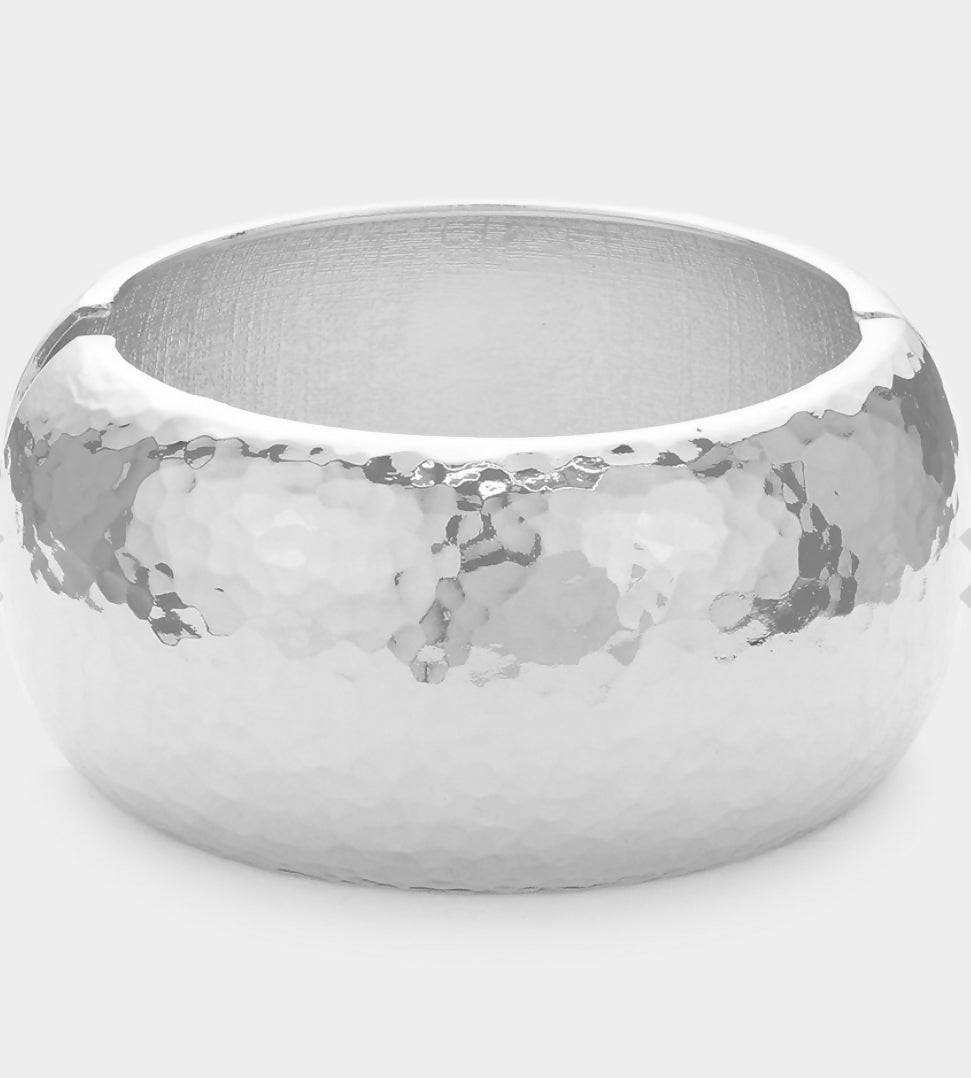 Silver Chunky Hinged Bracelet