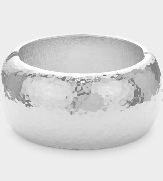 Silver Chunky Hinged Bracelet