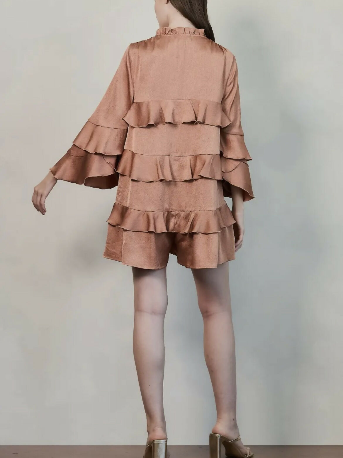 Satin Ruffle Romper