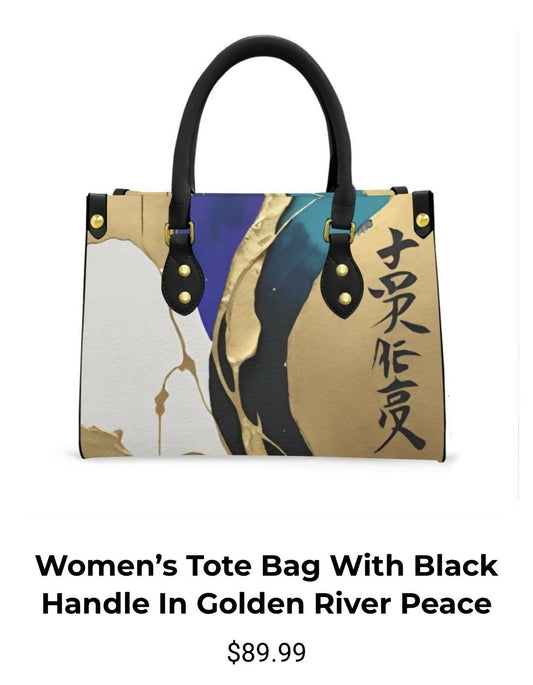 Women’s Tote Bag with Black Handle