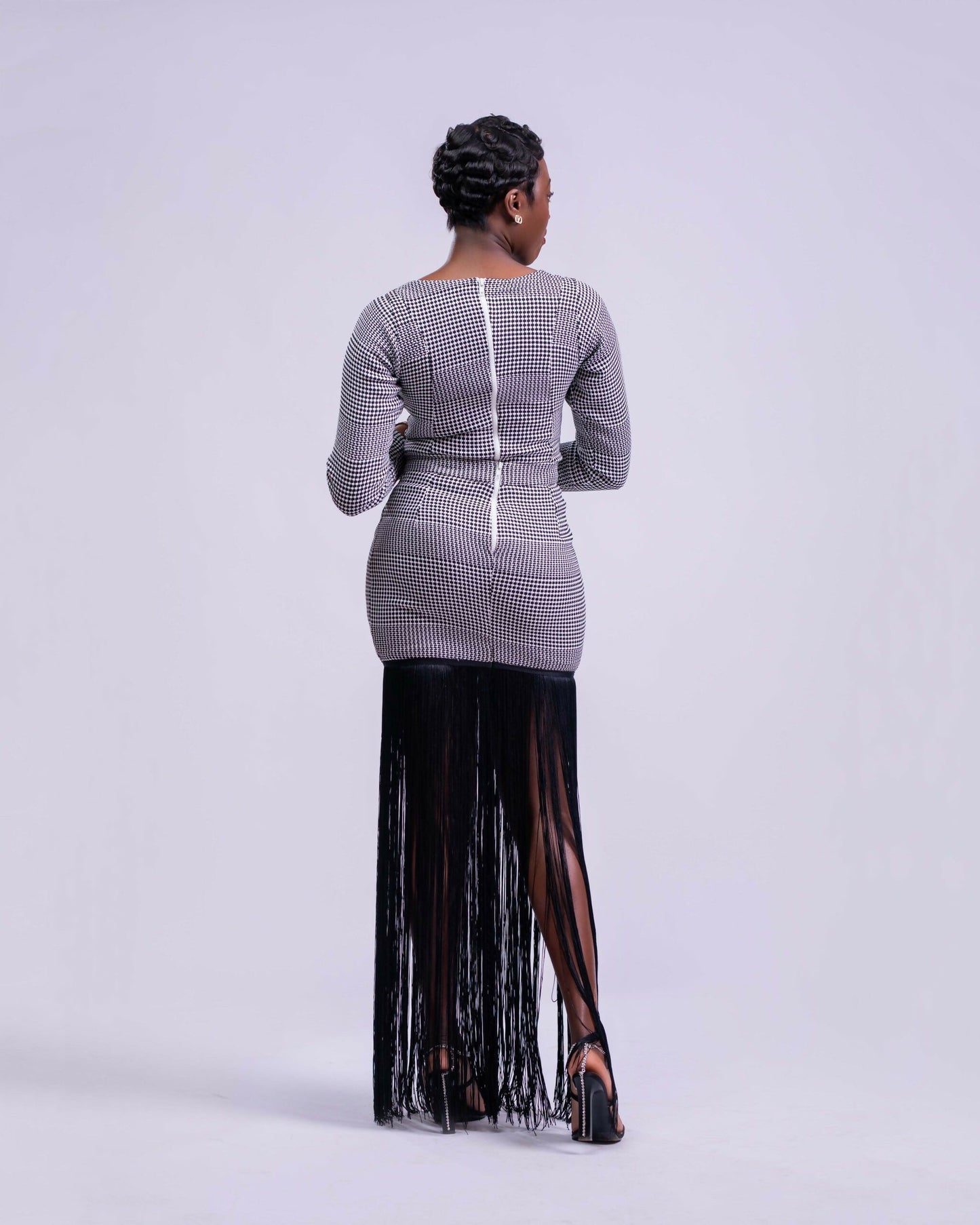 Noir Fringe Corset Dress