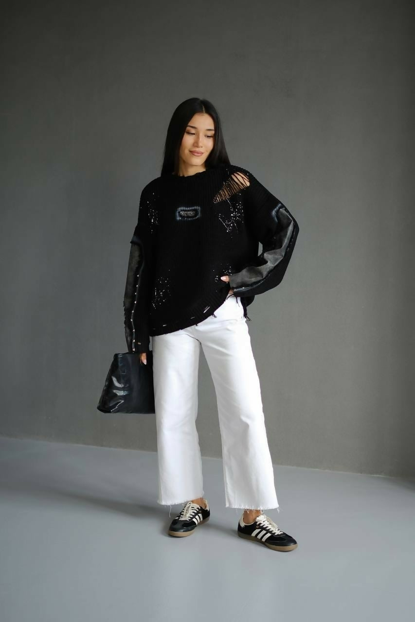 Shadow Distressed Knit