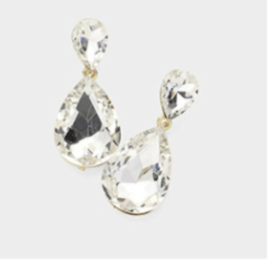 Clear Teardrop Earring