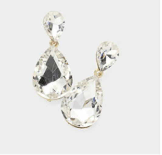 Clear Teardrop Earring