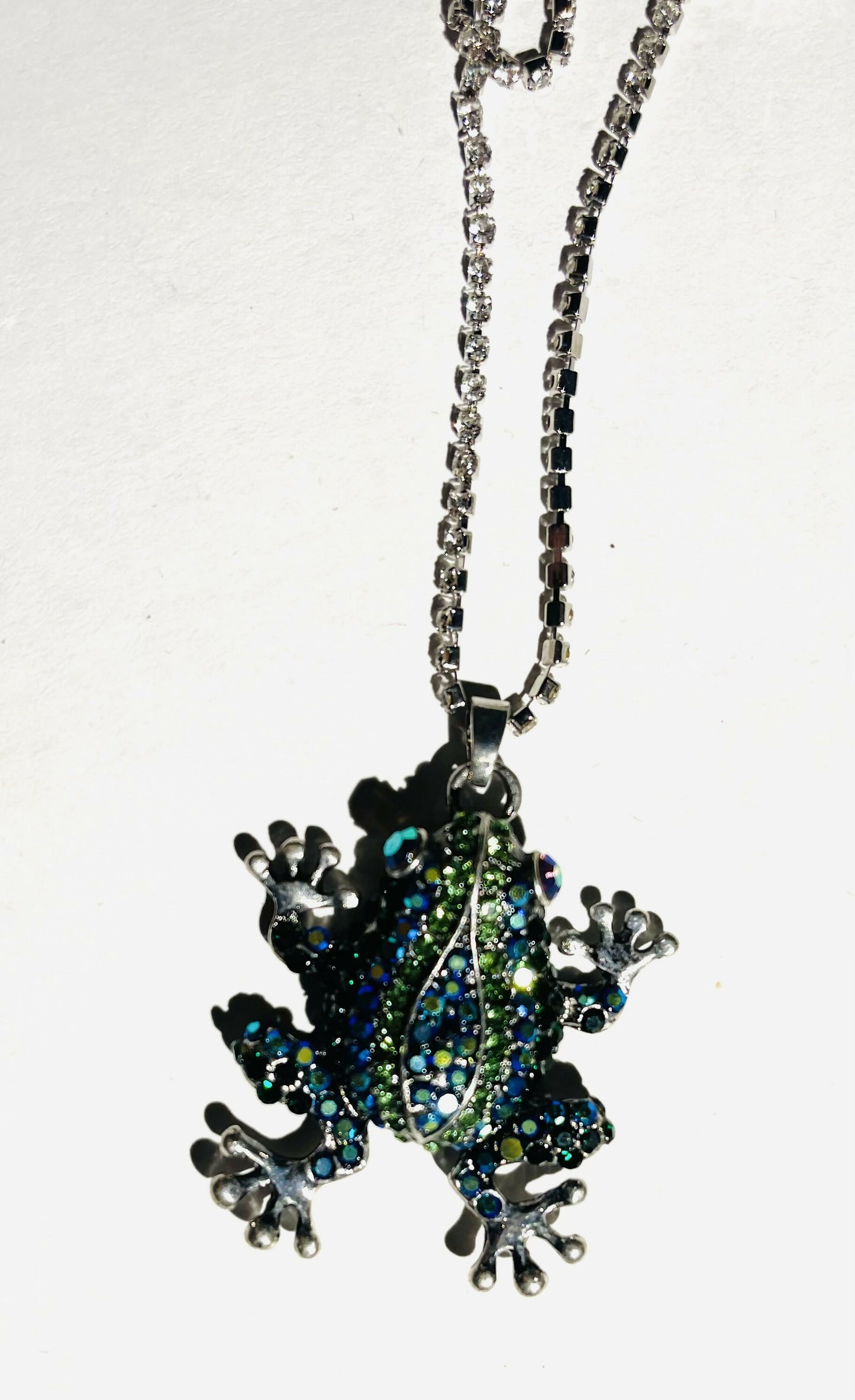 Gem Stone Frog Necklace