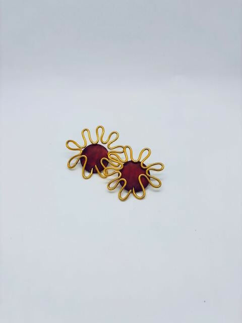 STARFISH EARRINGS - BURGUNDY