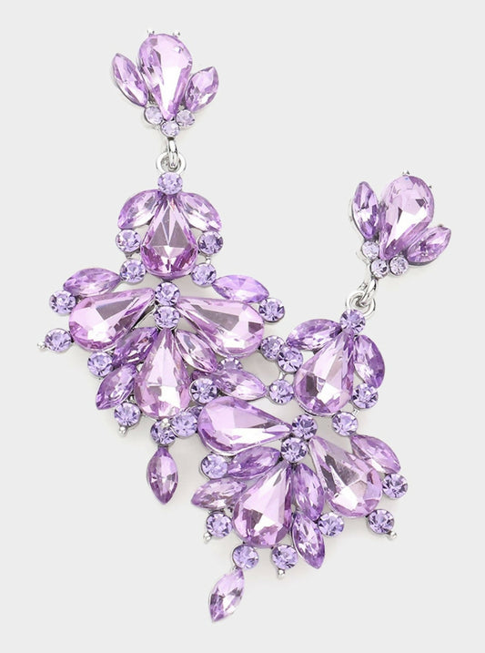 Light Purple Crystal Earrings