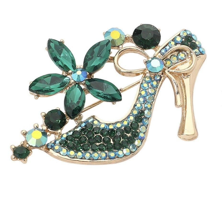 Green Stiletto Brooch