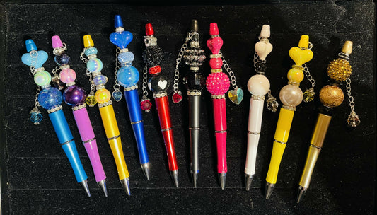 Custom Handmade Beaded Pens with Charms