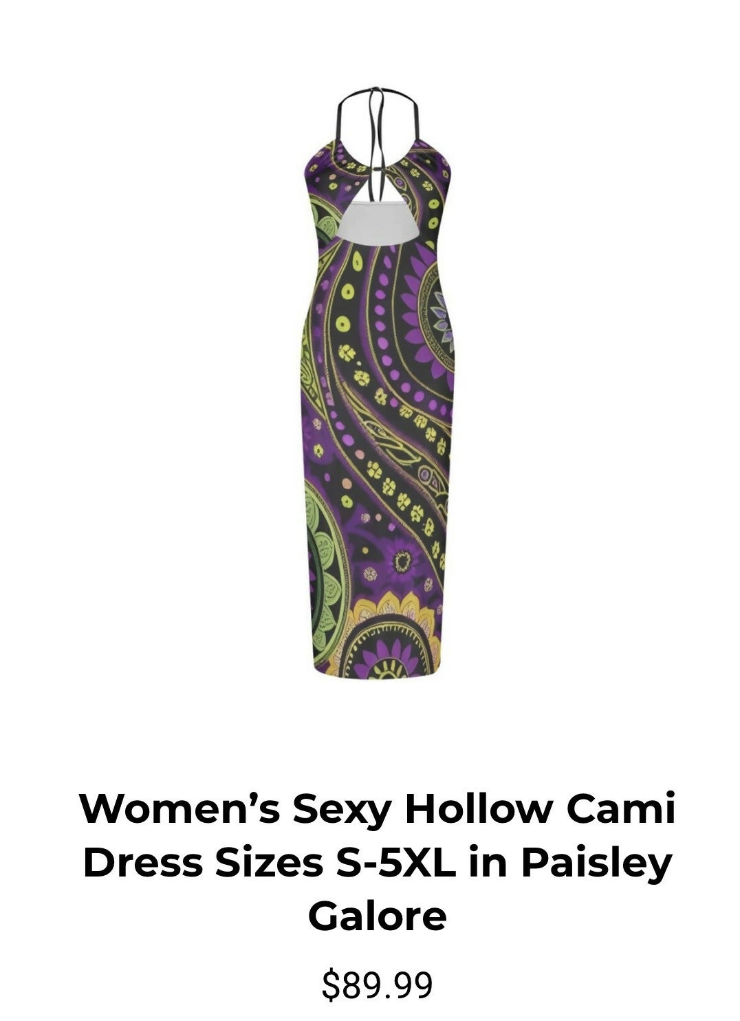Women’s Sexy Hollow Cami Dress Sizes S-5XL