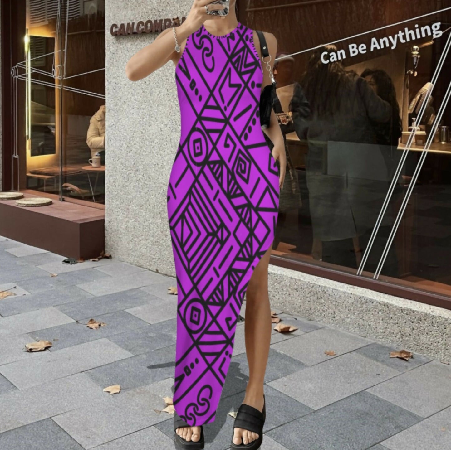 Sleeveless Backless Hollow Slit Maxi Dress Sizes S-5XL in The Sahara