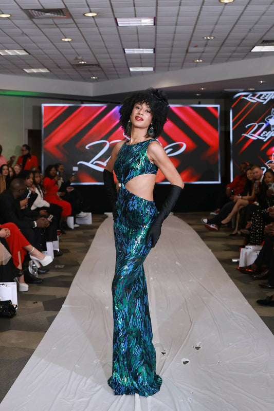 Blue/ Green sequin dress