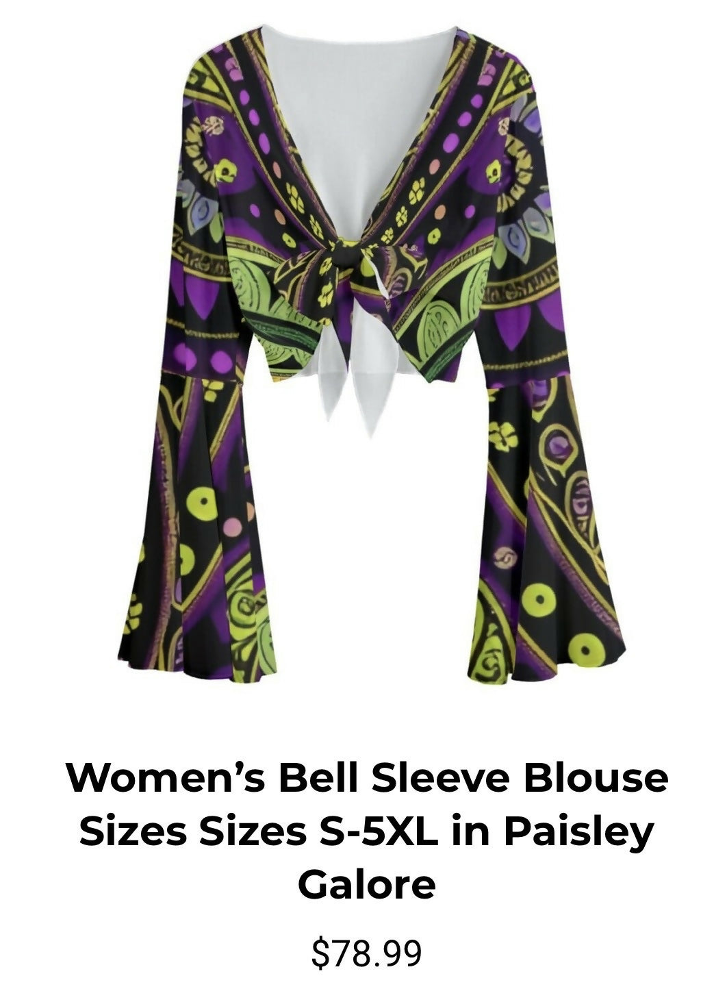 Women’s Bell Sleeve Blouse Sizes S-5XL