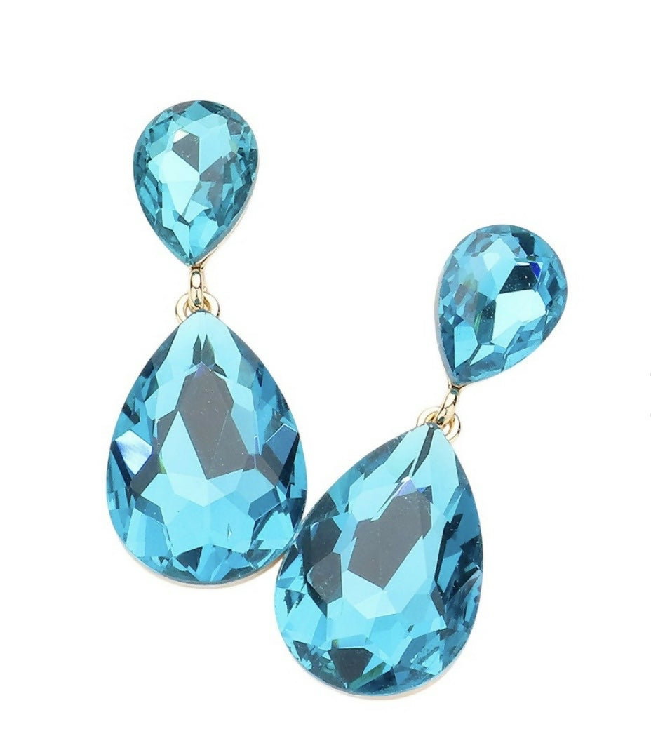 Aqua Teardrop Earring