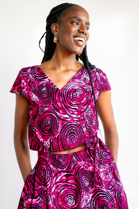 Wrap Blouse Entebbe - short sleeves