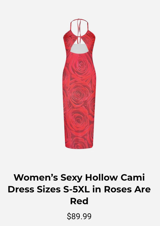 Women’s Sexy Hollow Cami Dress Sizes S-5XL