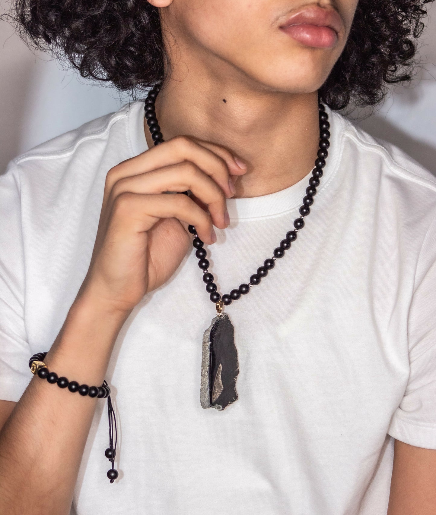 Onyx statement necklace