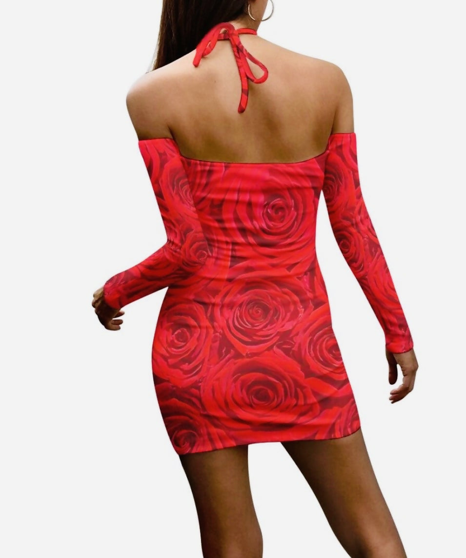 Women’s Halter Lace-up Dress Sizes XS-2XL